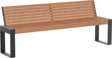 Sitzbank mit Holzauflage Sitzbank Scape III mit Holzauflage