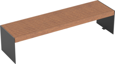 Hockerbank mit Holzauflage Hockerbank Kalmar mit Holzauflage