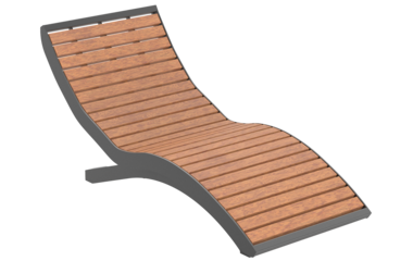 Liege mit Holzauflage Chaise longue single Fanö Bois