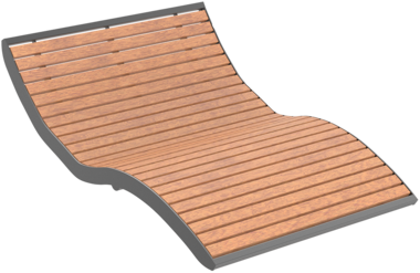 Liege mit Holzauflage Double lounger Römö Wood