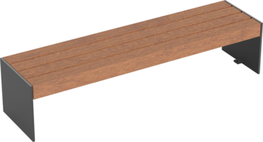 Hockerbank mit Holzauflage Hockerbank Riga mit Holzauflage