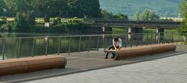 Benches with timber seat base