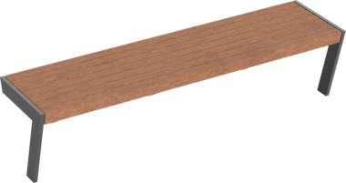Hockerbank mit Holzauflage Hockerbank Henne SL mit Holzauflage