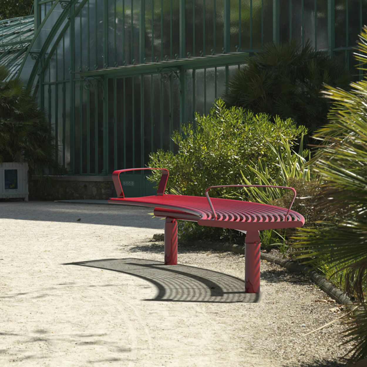 Bench Römö with steel seat base