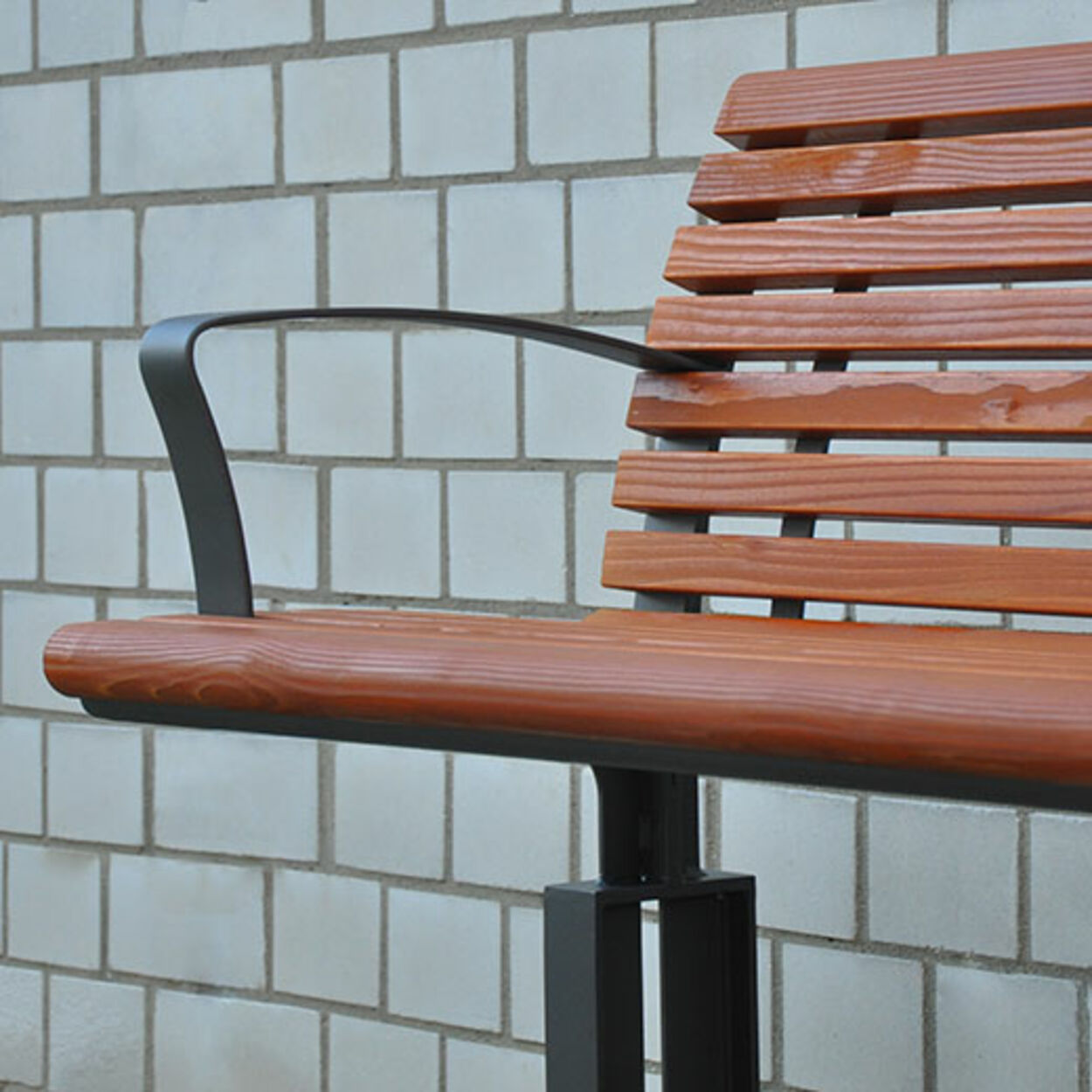 Banc Bremen avec assise en bois