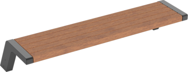 Hockerbank mit Holzauflage Hockerbank Jump mit Holzauflage