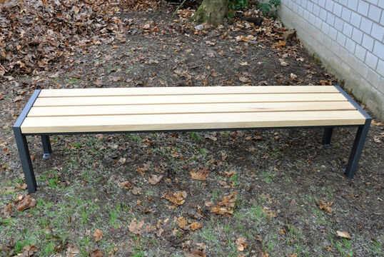 Bench with timber seat base Bench Haltern with timber seat base