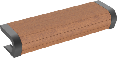 Hockerbank mit Holzauflage Hockerbank Beluga mit Holzauflage