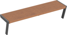 Hockerbank Henne mit Holzauflage