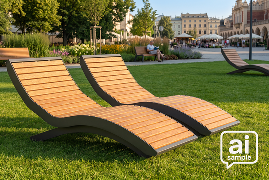 Single lounger Fanö Wood