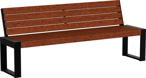 Sitzbank mit Holzauflage Sitzbank Cubo mit Holzauflage