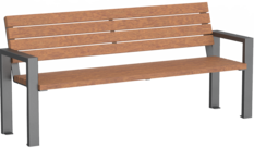 Sitzbank Tulln mit Holzauflage