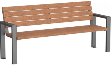 Sitzbank mit Holzauflage Sitzbank Tulln mit Holzauflage