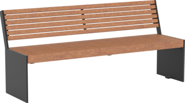 Sitzbank mit Holzauflage Sitzbank Göteborg mit Holzauflage