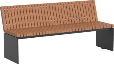 Sitzbank mit Holzauflage Sitzbank Düsseldorf mit Holzauflage