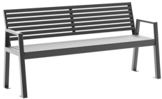 Banc Offenburg ST avec assise en acier