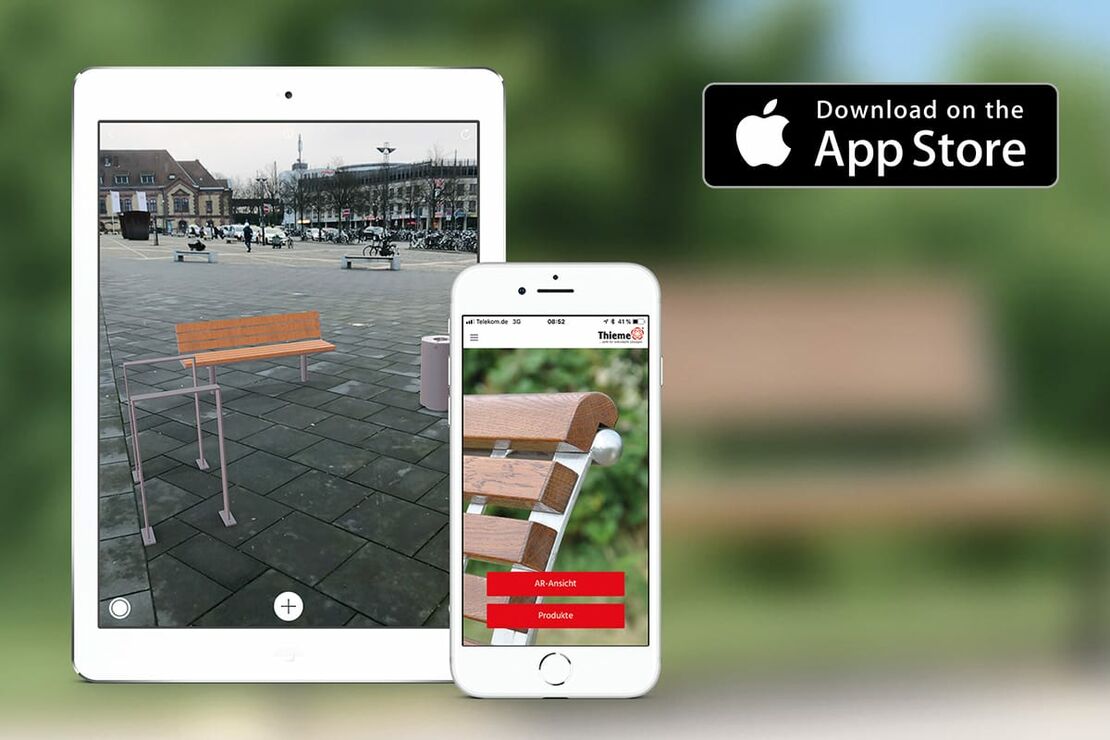 Stadtmöbel planen mit der Thieme AR App