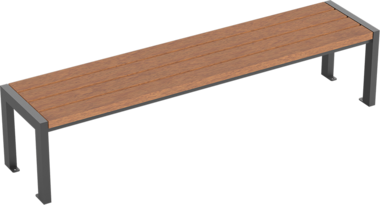 Hockerbank mit Holzauflage Hockerbank Haltern mit Holzauflage