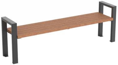 Hockerbank mit Holzauflage Hockerbank Tulln mit Holzauflage