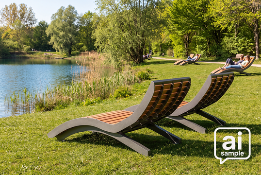 Single lounger Fanö Wood
