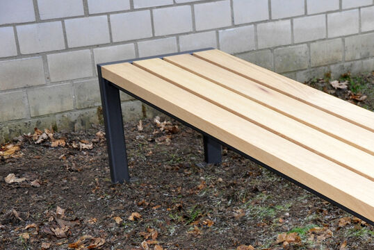 Bench with timber seat base Bench Haltern with timber seat base