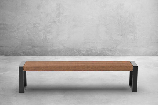 Bench with timber seat base Bench Scape III with timber seat base