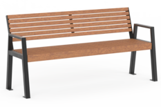 Sitzbank Offenburg mit Holzauflage