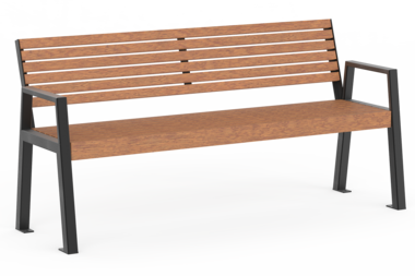 Sitzbank mit Holzauflage Sitzbank Offenburg mit Holzauflage
