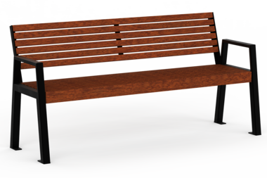 Sitzbank mit Holzauflage Sitzbank Offenburg mit Holzauflage