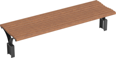 Hockerbank mit Holzauflage Hockerbank Bremen mit Holzauflage