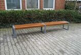 Bench with timber seat base Bench Cubo with timber seat base
