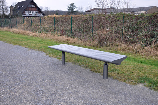 Bench with steel seat base Bench with steel seat base Lübeck