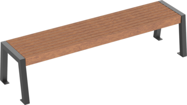 Hockerbank mit Holzauflage Hockerbank Offenburg mit Holzauflage