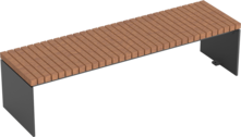  Bench Düsseldorf with timber seat base