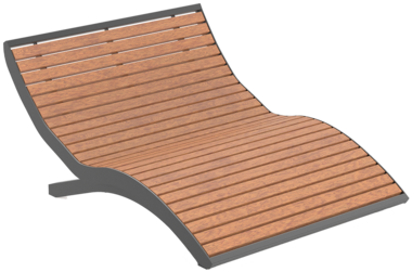 Liege mit Holzauflage Chaise longue double Fanö Bois