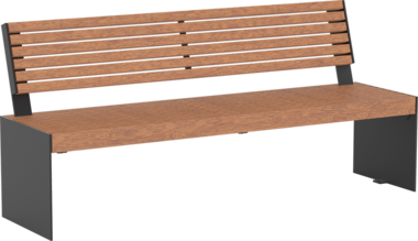 Sitzbank mit Holzauflage Sitzbank Kalmar mit Holzauflage
