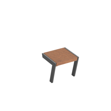 Hockerbank mit Holzauflage Hocker Henne mit Holzauflage