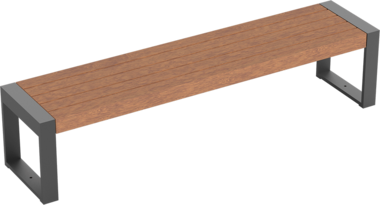 Hockerbank mit Holzauflage Hockerbank Cubo mit Holzauflage