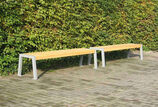 Bench with timber seat base Bench Riga with timber seat base