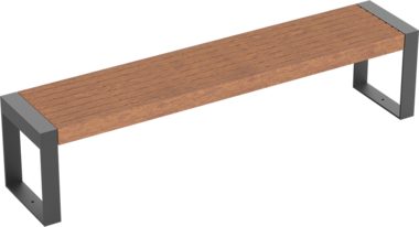 Hockerbank mit Holzauflage Hockerbank Scape III mit Holzauflage