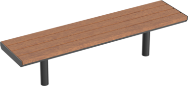Hockerbank mit Holzauflage Hockerbank Aurich mit Holzauflage
