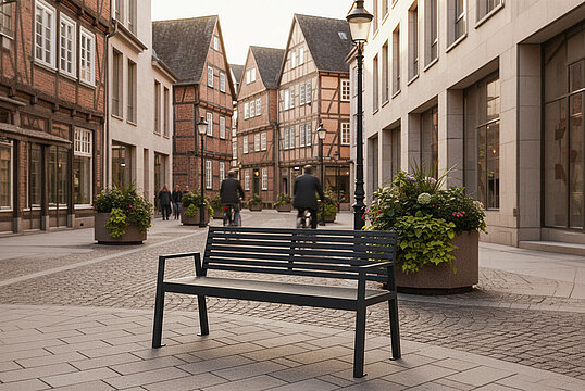 Banc Offenburg ST avec assise en acier