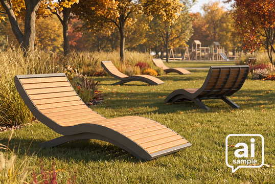 Single lounger Fanö Wood