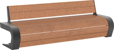 Sitzbank mit Holzauflage Sitzbank Beluga mit Holzauflage
