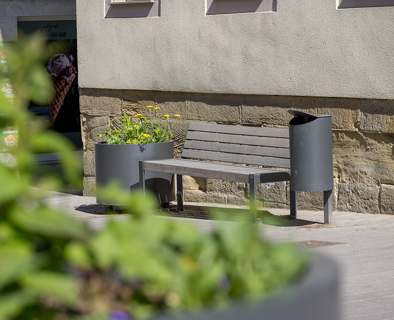 Street furniture as a precisely designed element in the open space concept