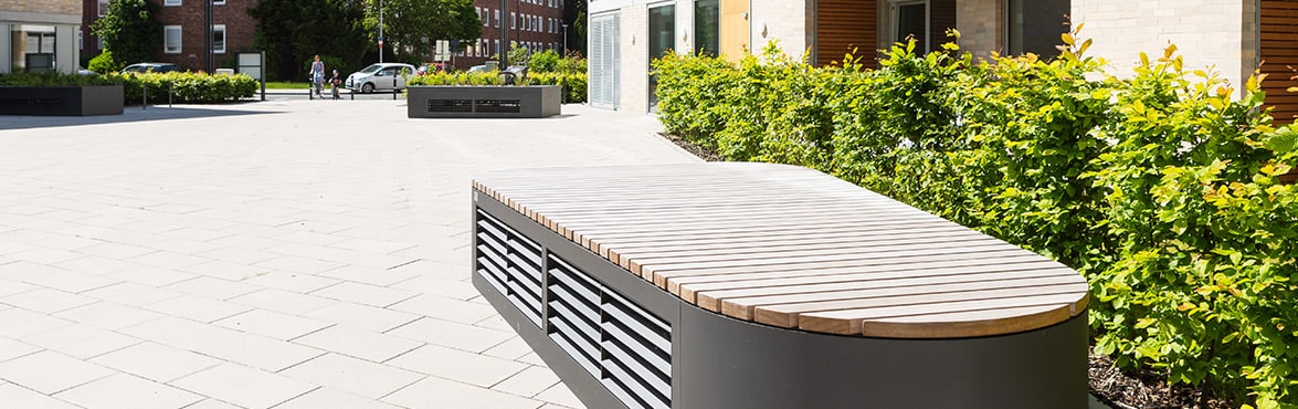 Ventilation shaft covers as seating and planter