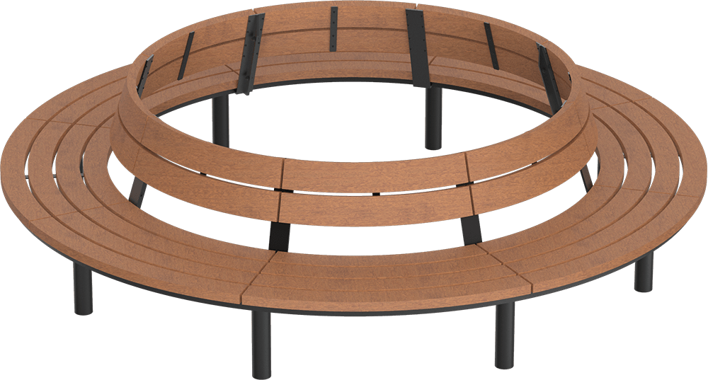Banc circulaire Aurich avec dossier