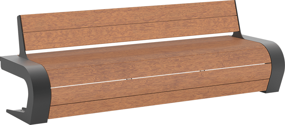 Banc Beluga avec assise en bois