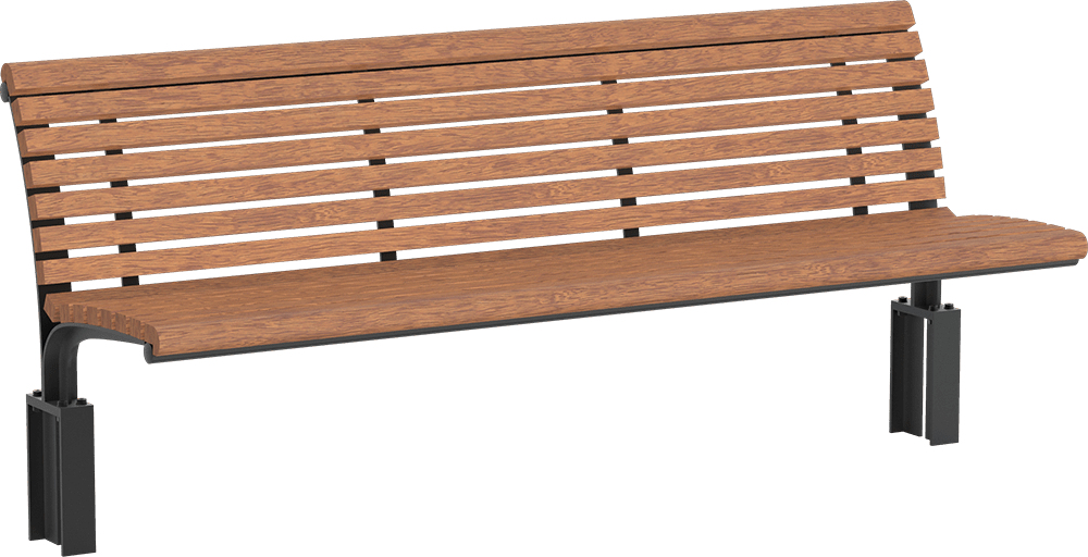 Banc Bremen avec assise en bois