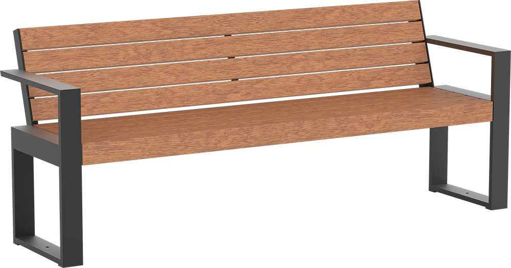 Banc Cubo avec assise en bois